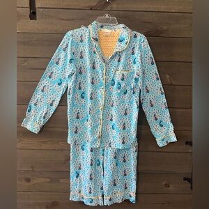 MUNKI MUNKI Pajama Set with Peacock Print
